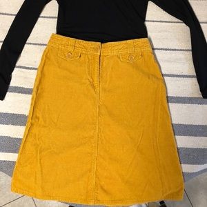 Long corduroy mustard colored skirt
